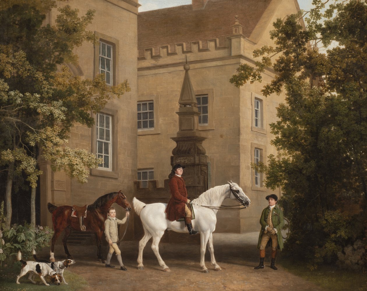 William Henry Cavendish Bentinck, 3e duc de Portland devant les écuries de Welbeck Abbey, 1766-7 - George Stubbs
