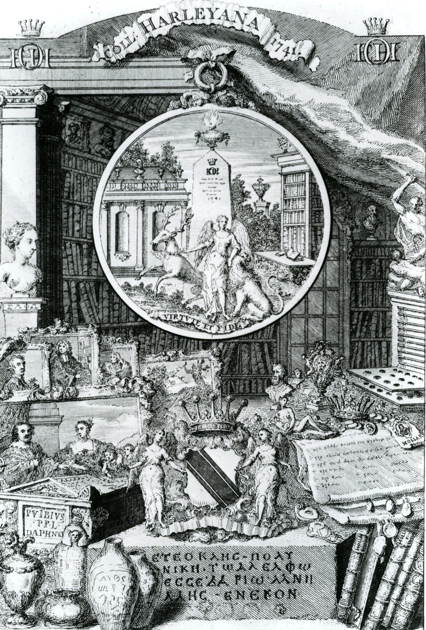 Ex-libris de Lord Harley, 1741 - George Vertue