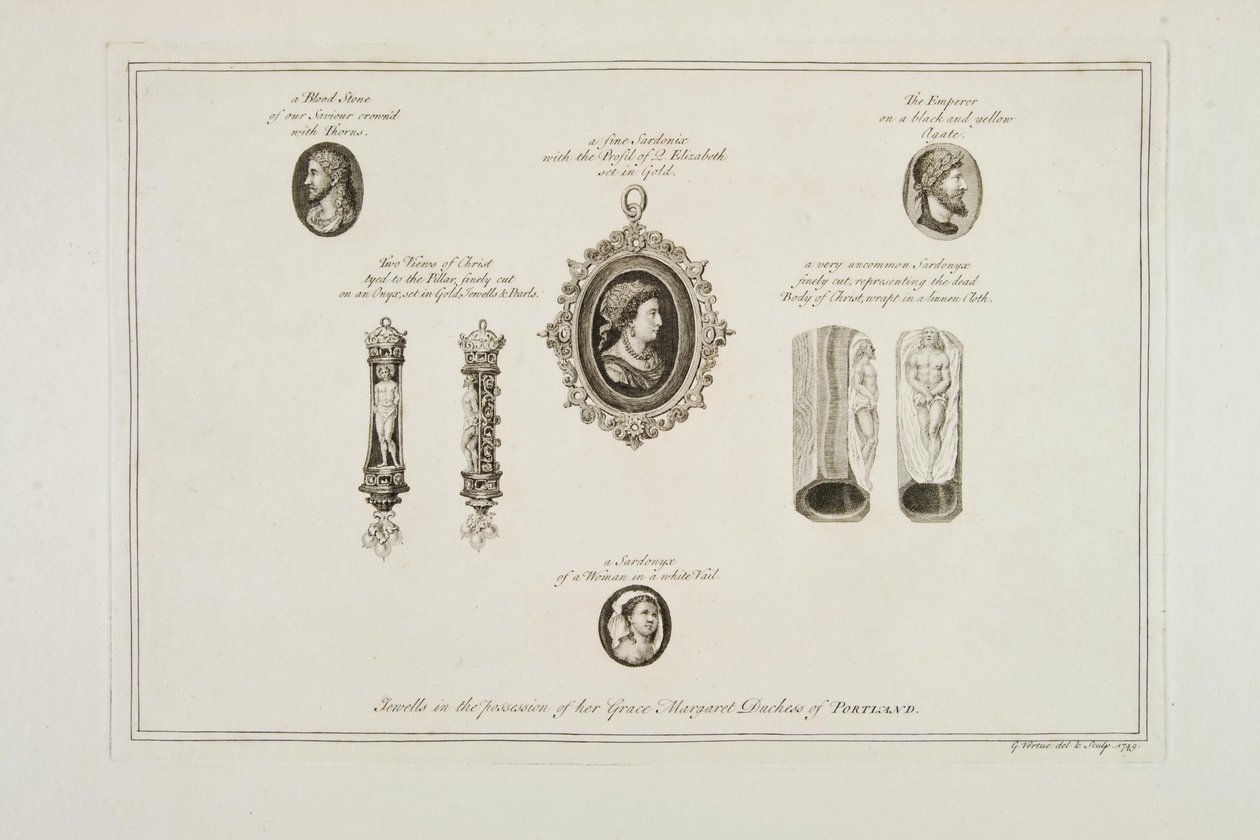 Bijoux en possession de Sa Grâce Margaret Duchesse de Portland, 1749 - George Vertue
