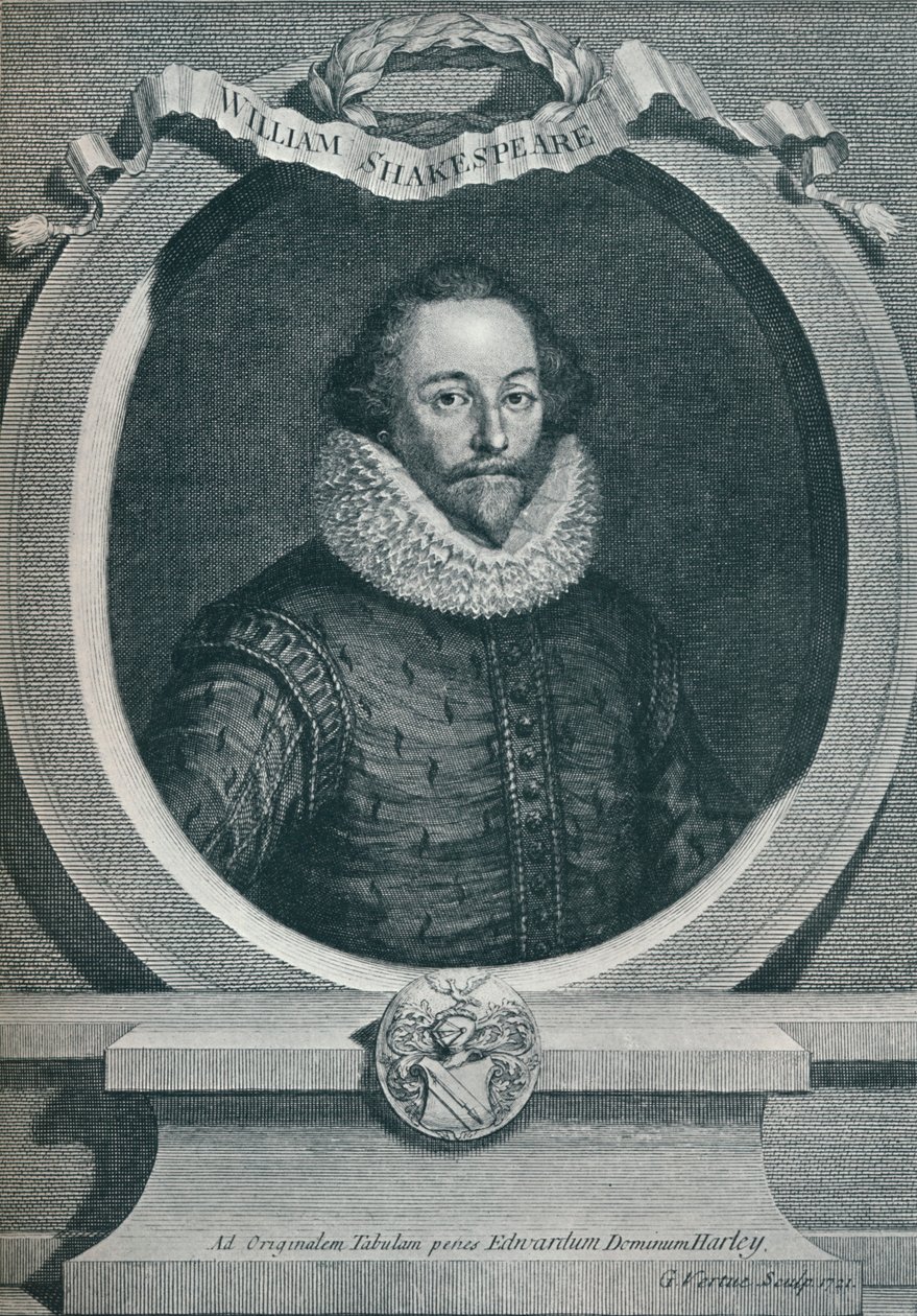 William Shakespeare 1564-1616, poète et dramaturge anglais, 1721, 1913 - George Vertue