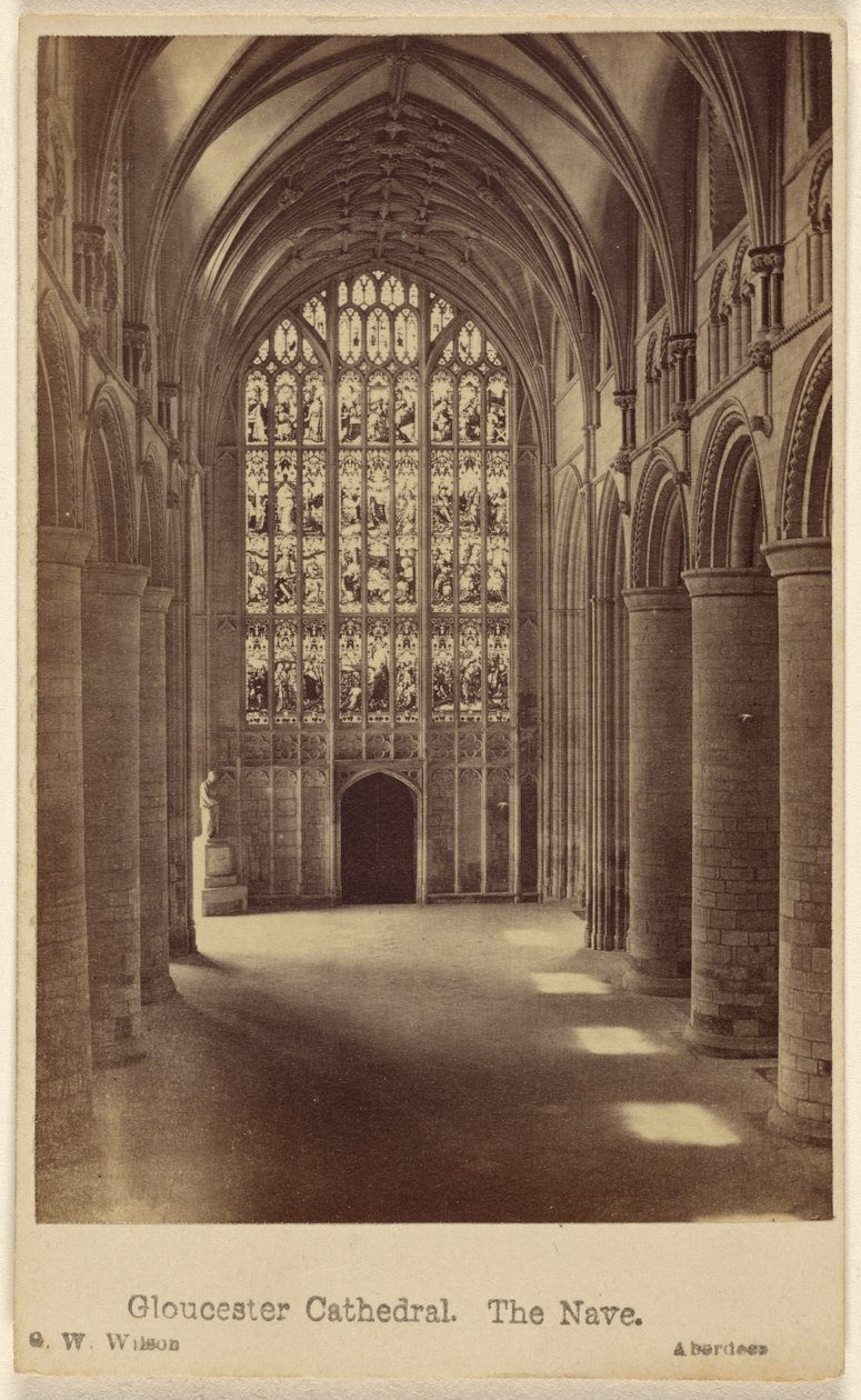 Cathédrale de Gloucester. La nef. - George Washington Wilson