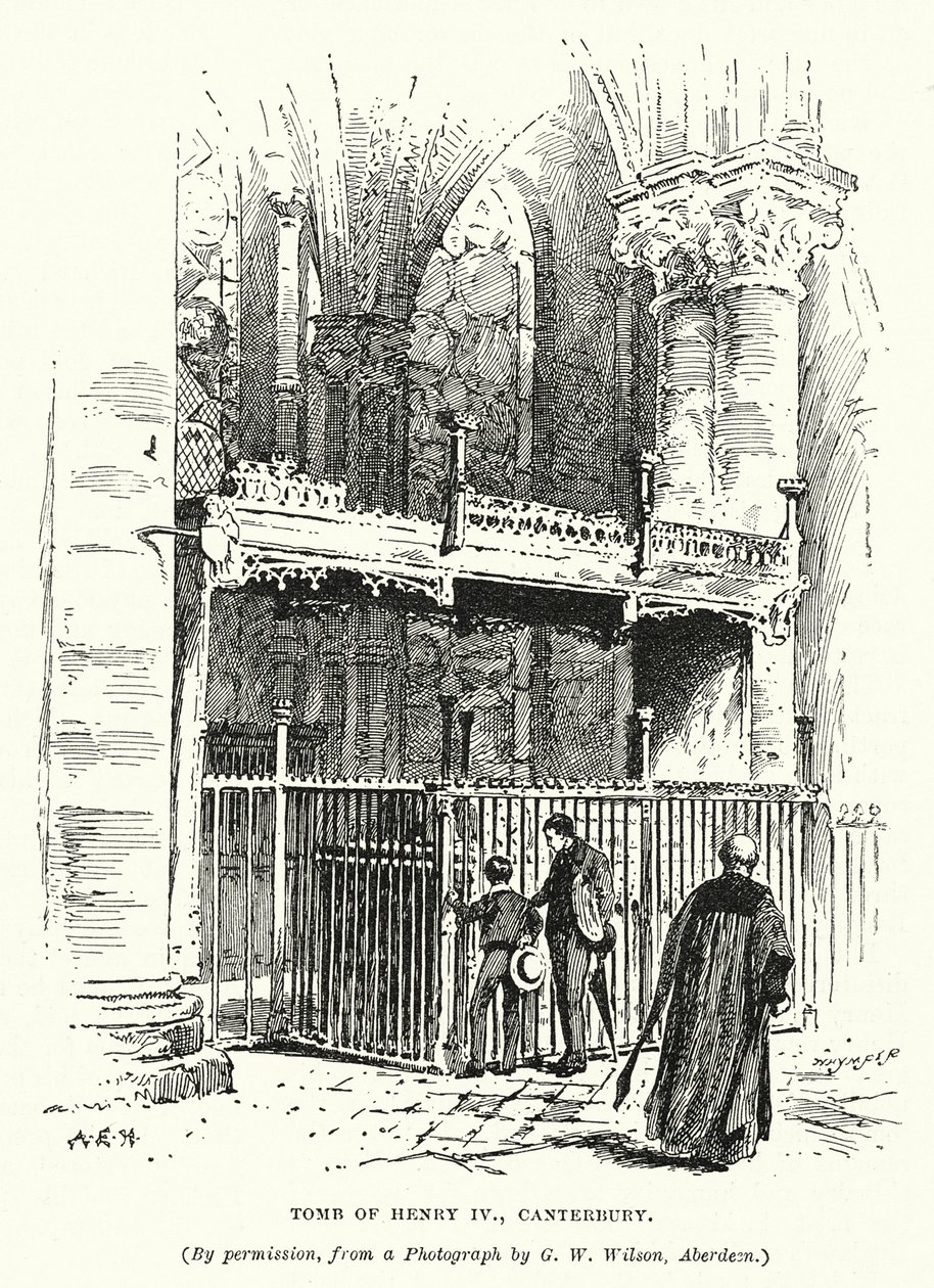 Tombeau du roi Henri IV, cathédrale de Canterbury (gravure) - George Washington Wilson