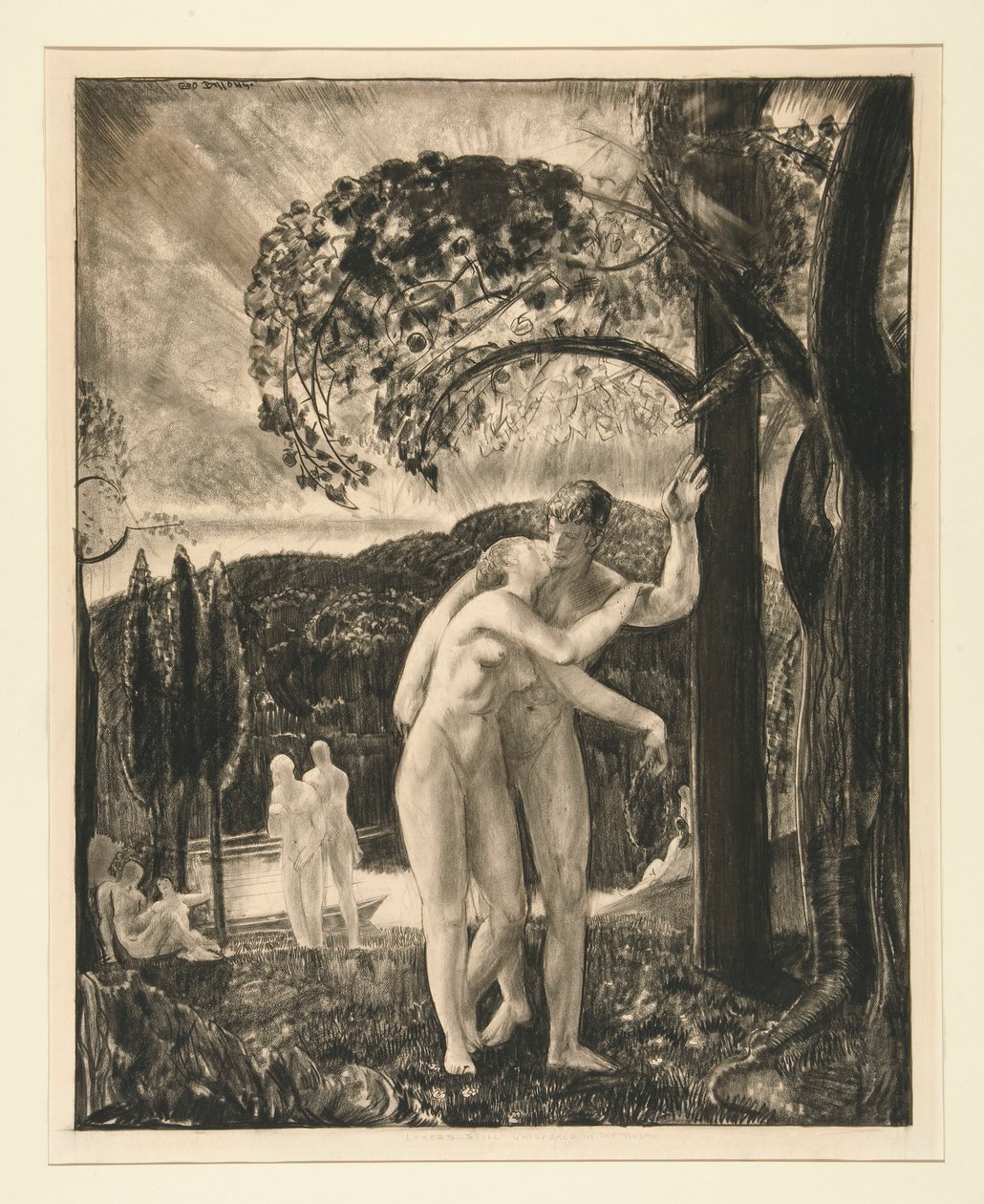 Les amoureux chuchotaient encore dans le crépuscule - George Wesley Bellows