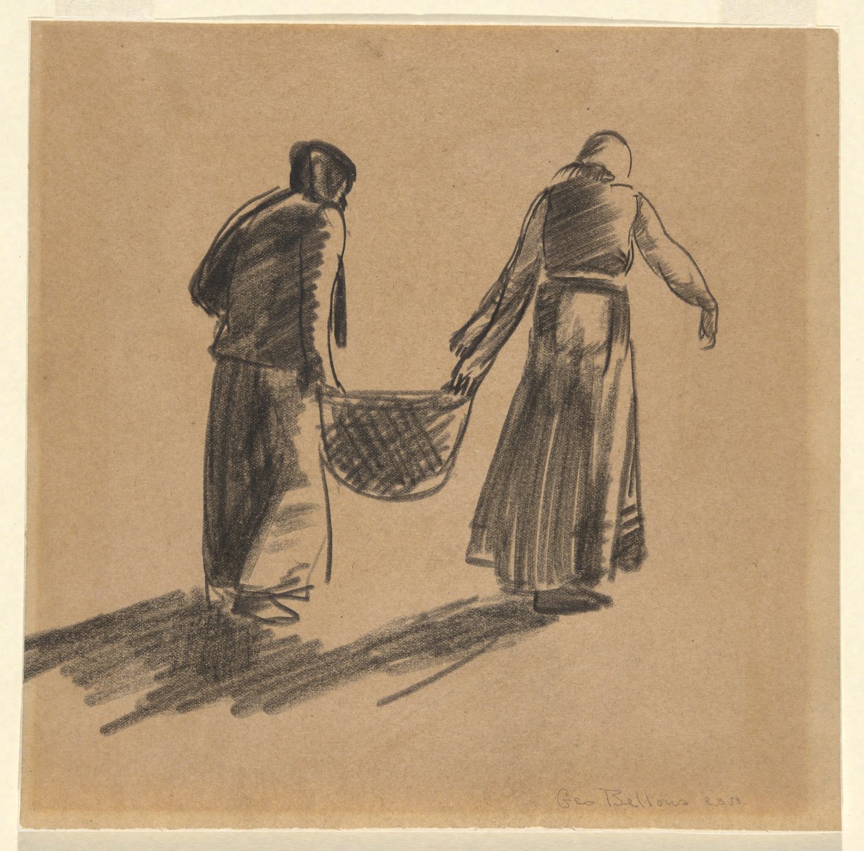 Femme avec panier, et feuille de couverture avec instructions d