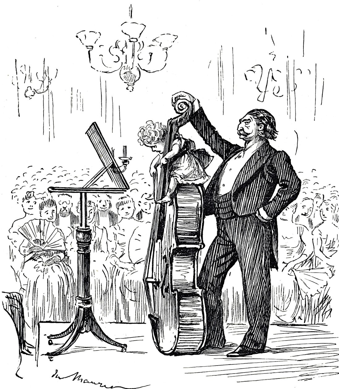 Dessin Animé Commentant les Prodiges Musicaux Qui Semblent Devenir de Plus en Plus Jeunes - George du Maurier
