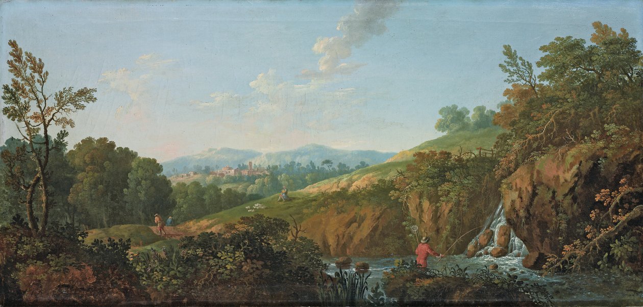 Paysage fluvial boisé - George the Elder Barret