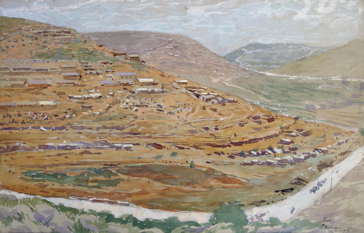 Campement des soldats alliés dans la vallée du Karst, Slovénie, 16 juin 1917 - Georges Bertin Scott