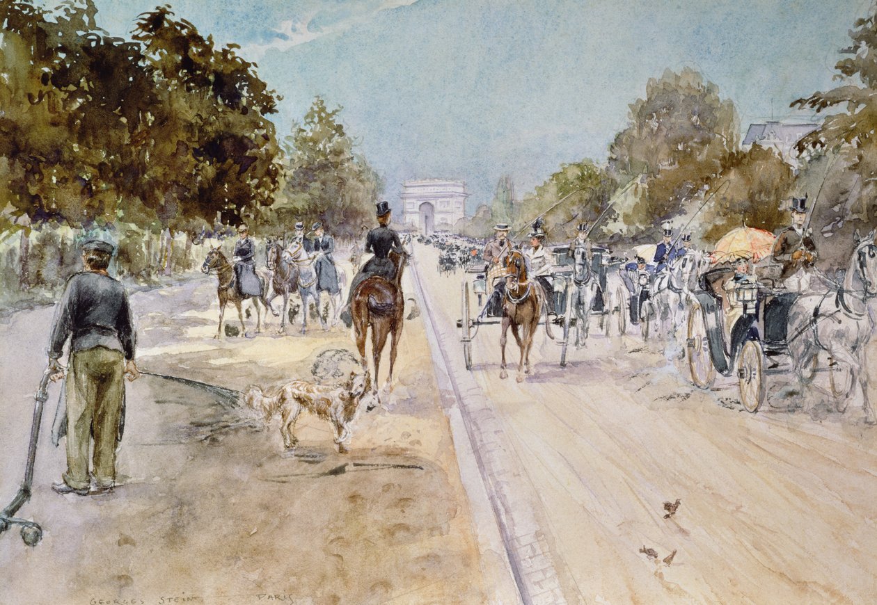 Voitures sur les Champs-Élysées - Georges Stein
