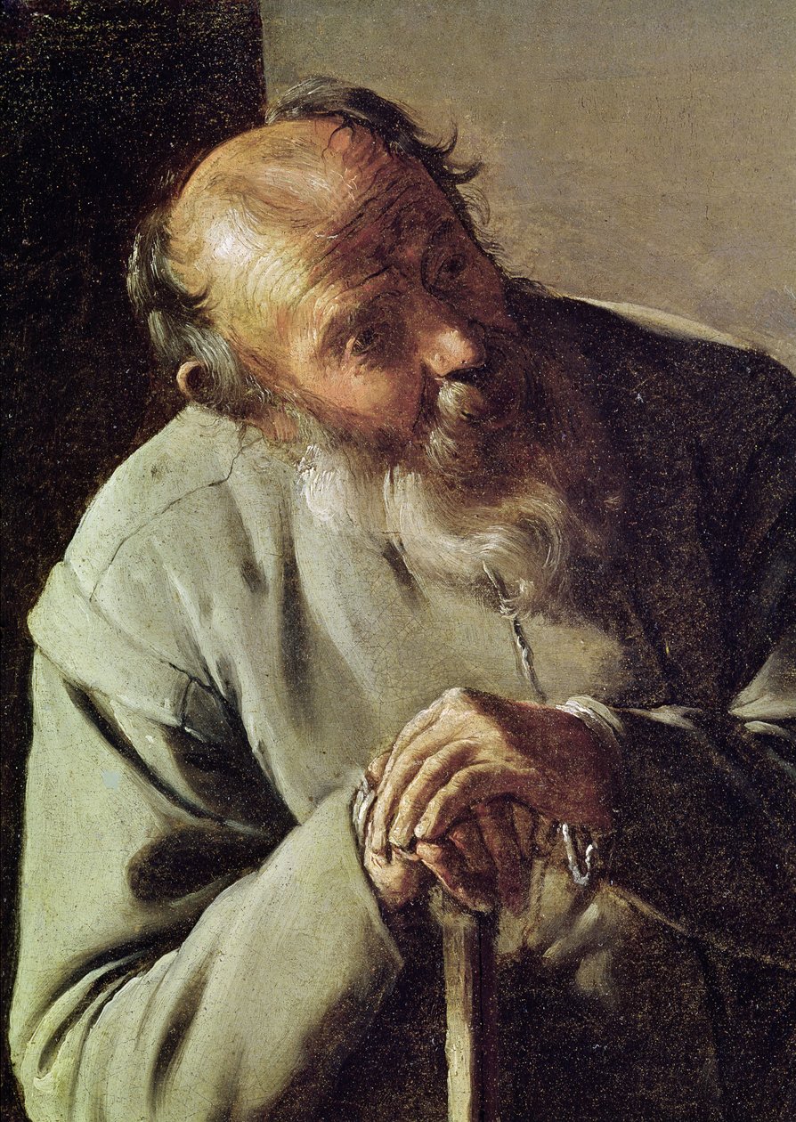 Un vieil homme (détail de la tête) - Georges de La Tour