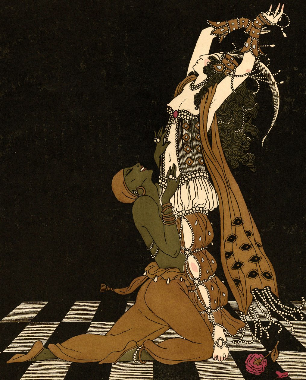 Vaslav Nijinsky et Ida Rubinstein dans Schéhérazade - Georges (after) Barbier