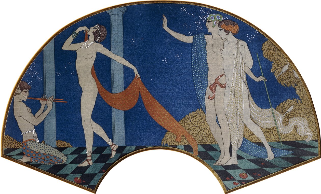 Figures dansantes sur une terrasse - Georges Barbier