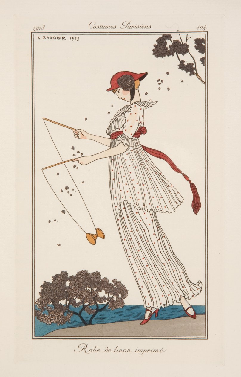 Robe en lin imprimé, illustration du 