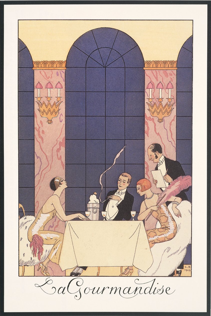Falbalas et Fanfreluches, Almanach pour 1925 : "La gourmandise", par George Barbier, impression - Georges Barbier