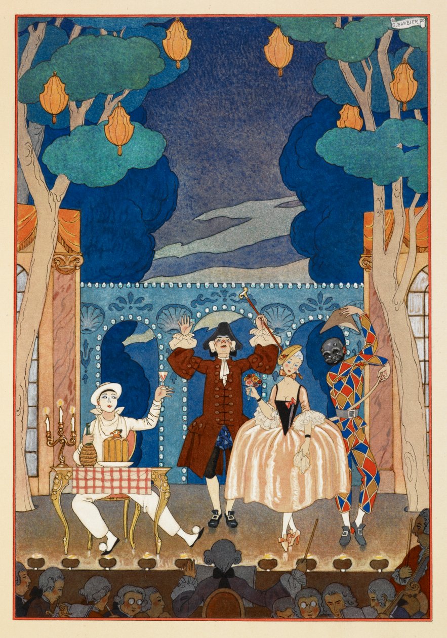 Pantomime. Pierrot et Arlequin - Georges Barbier