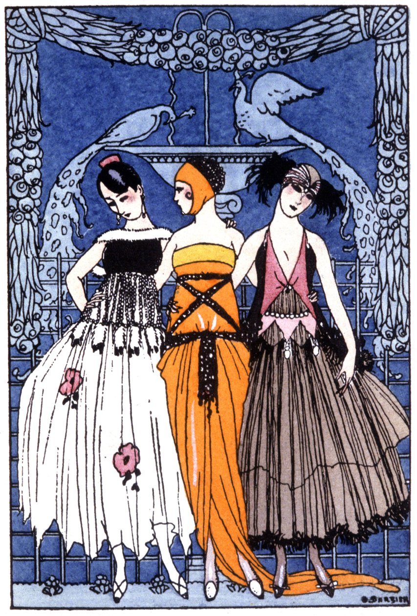 Les trois Grâces, vers 1920 (gravure) - Georges Barbier