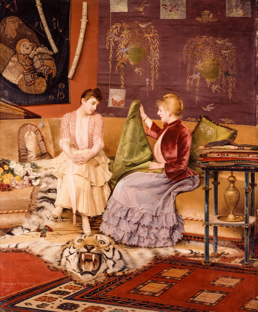 Une décision difficile (huile sur toile) - Georges Croegaert