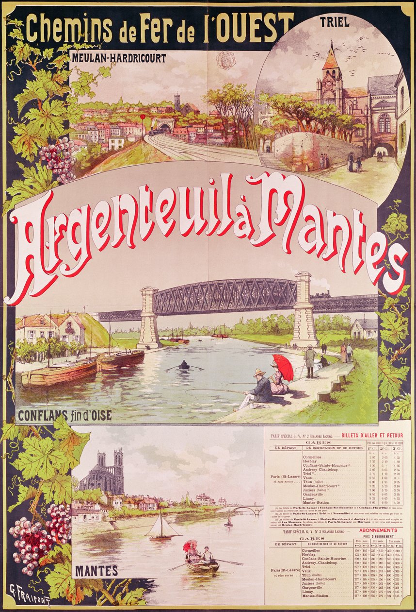 Affiche publicitaire pour la ligne de chemin de fer de l