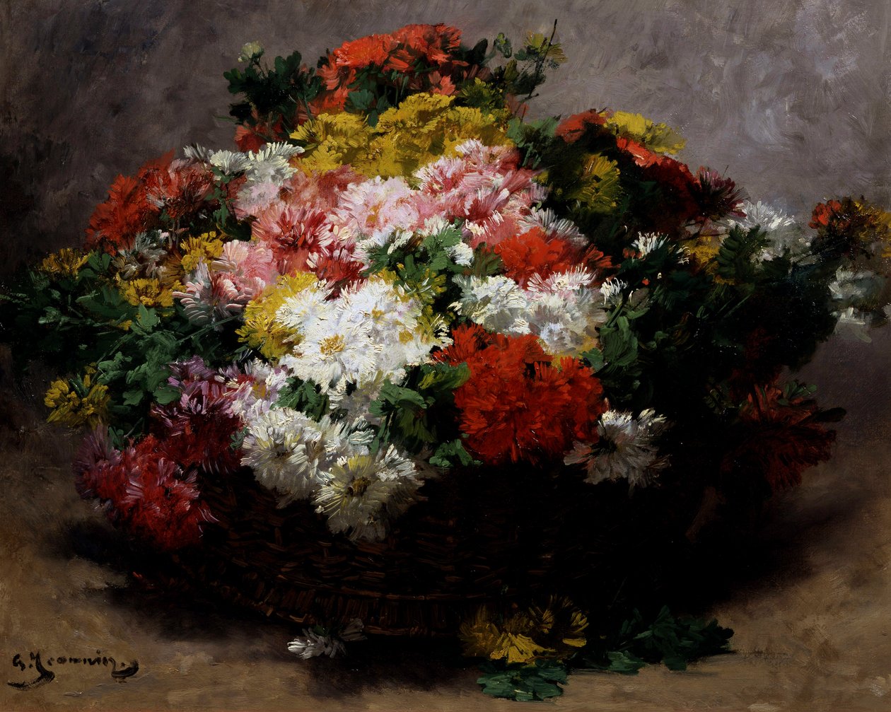 Asters mulicolores. Peinture de Georges Jeannin (1841-1925) Collection privee. - Georges Jeannin