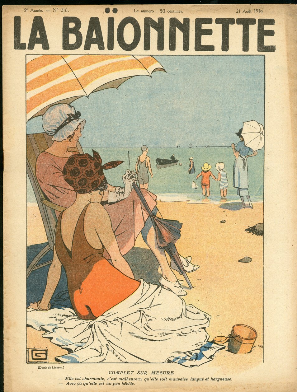 Couverture de "La Baionnette", Satirique en Couleurs - Georges Leonnec
