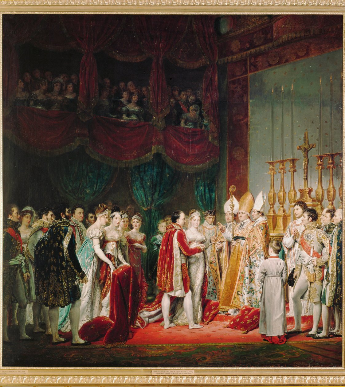 Le mariage de Napoléon Ier et de Marie Louise de Habsbourg-Lorraine ... (peinture sur toile) - Georges Rouget
