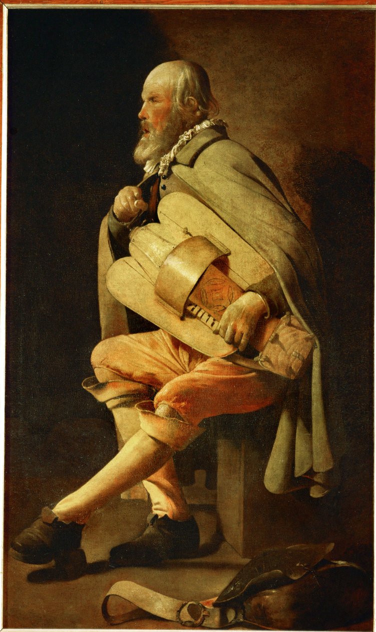 Drehleierspieler, frühe 1630er von Georges de la Tour