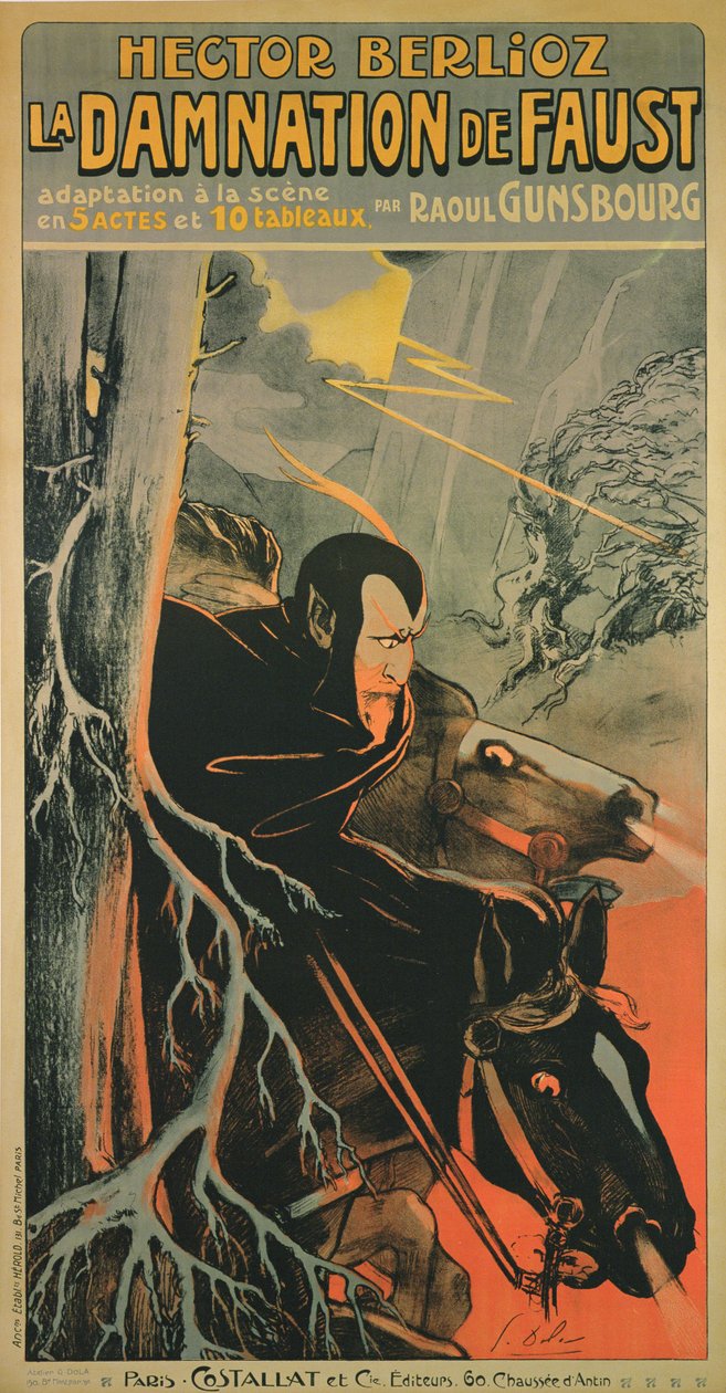 Affiche publicitaire pour une production à Paris de 