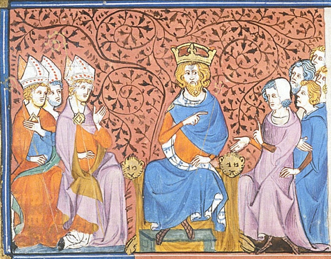 Charlemagne en conseil, extrait de Chroniques de France ou de St Denis, 14e siècle (22702883582) - Georgia Levan Ramishvili from Tbilisi