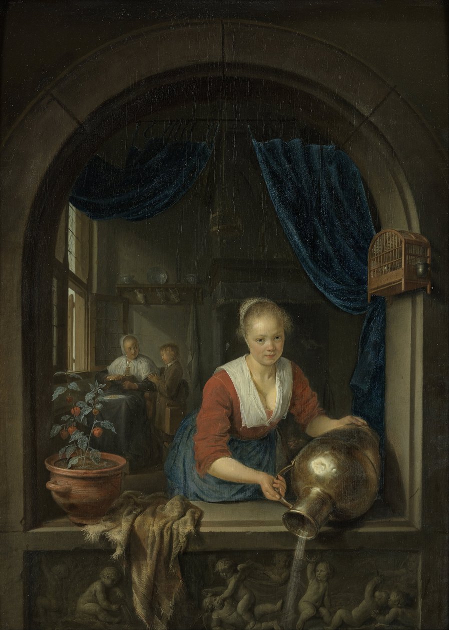Servante à la fenêtre - Gerrit Dou