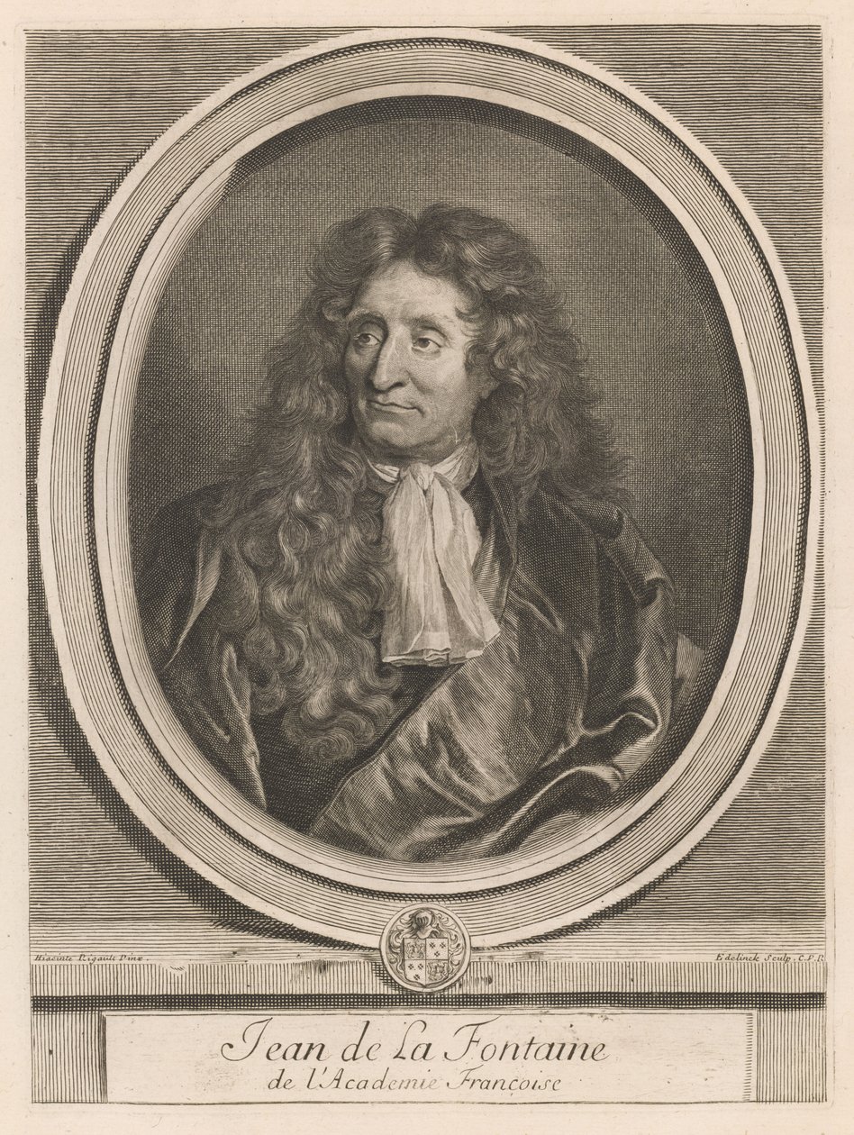 Jean de La Fontaine, du livre Les hommes illustres..., vol. I, par Charles Perrault - Gérard Edelinck
