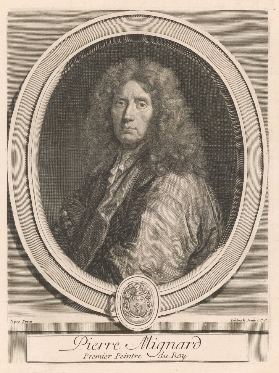 Pierre Mignard, from the book Les hommes illustres qui ont paru en France pendant ce siècle, vol. II, by Charles Perrault (Illustrious Men Who Appeared in France During This Century, Vol. II) - Gérard Edelinck