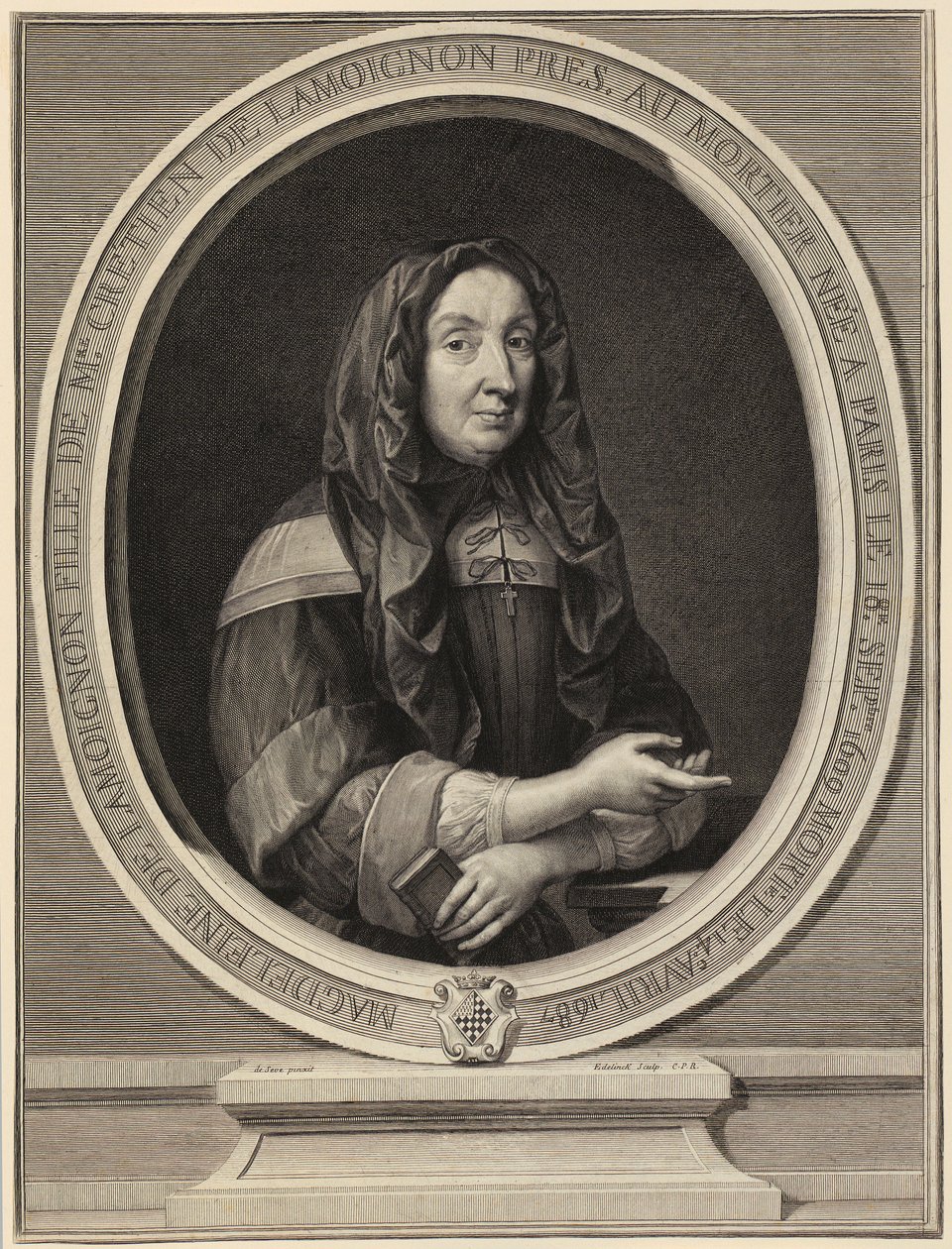 Portrait de Madeleine de Lamoignon - Gérard Edelinck