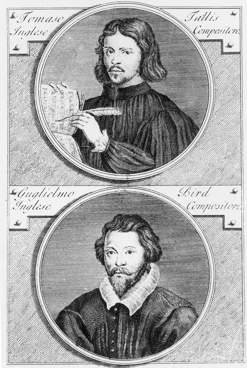 Thomas Tallis (c.1505-85) et William Byrd (1543-1623) gravé par Niccolo Francesco Haym - Gerard Vandergucht