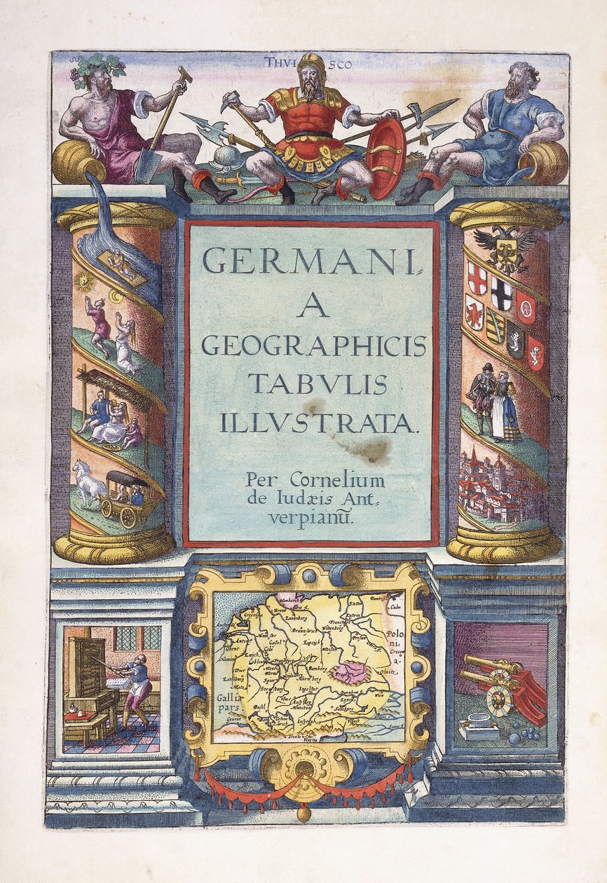 Page de titre de la partie 2, "Germania geographicus tabulis illustrata", 1593 - Gerard de Jode