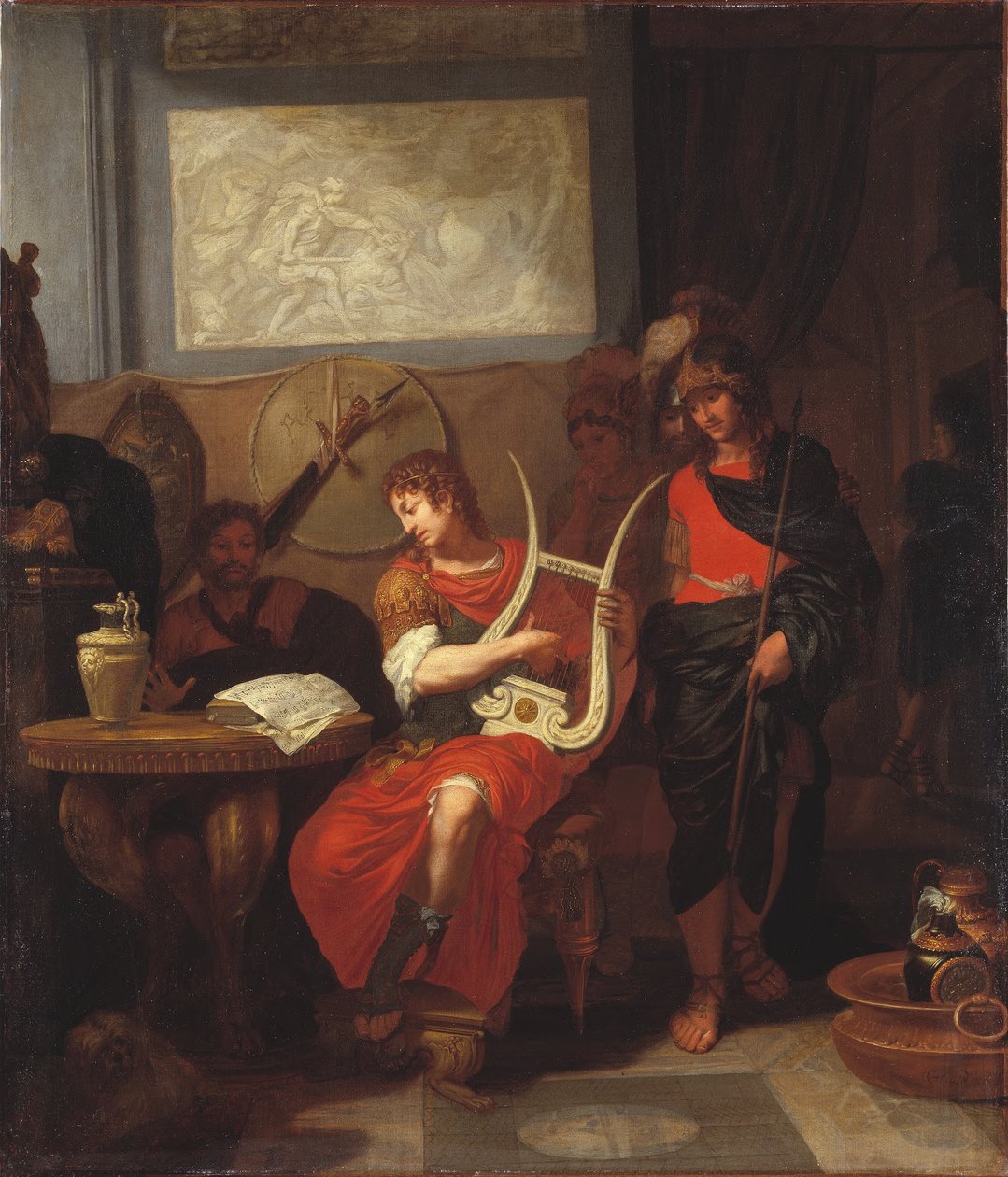 Achilles spielt die Leier bei der Ankunft der Gesandten von Agamemnon - Gerard de Lairesse