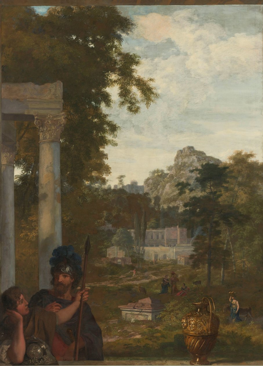 Paysage italien avec deux soldats romains (série) - Gerard de Lairesse