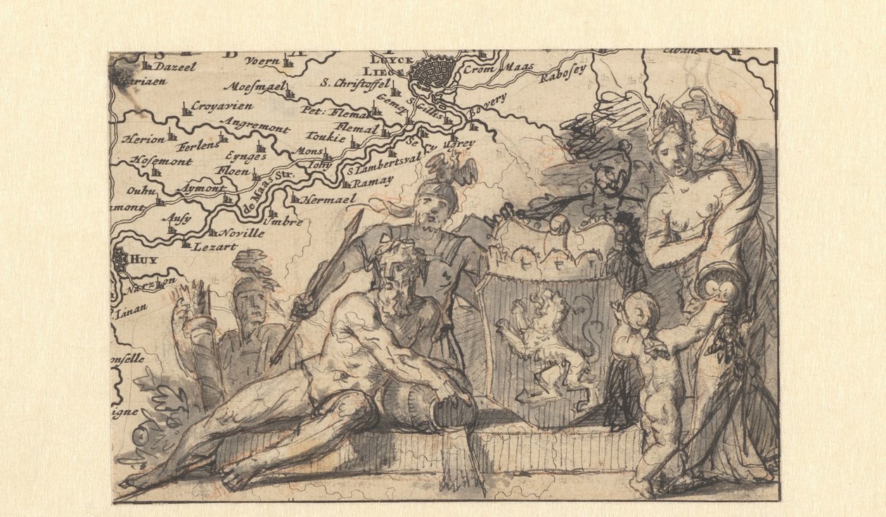 Conception pour un vignette avec les armoiries du Brabant - Gerard de Lairesse