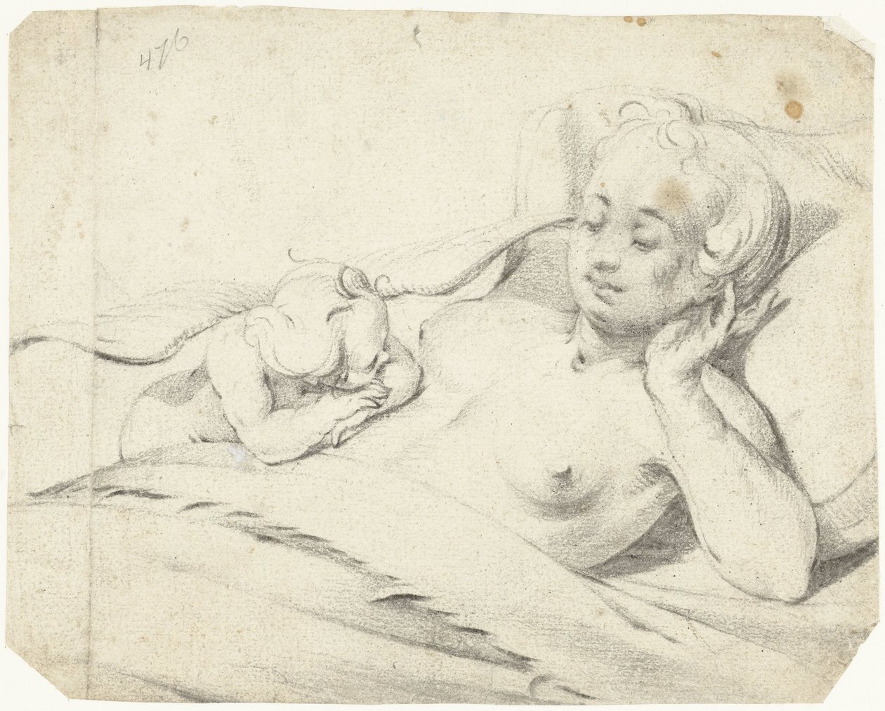 Vénus au lit avec Cupidon regardant - Gerard ter Borch (I)