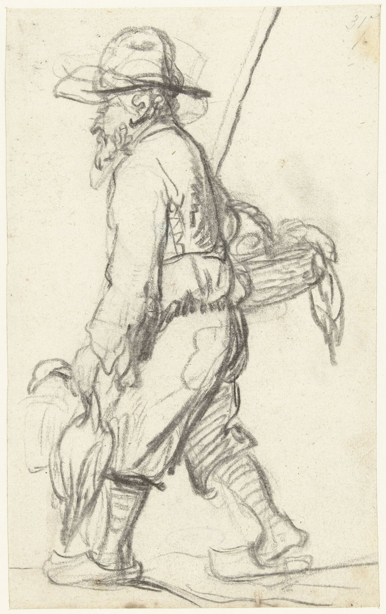 Chasseur avec un panier de canards - Gerard ter Borch (II) (possibly)
