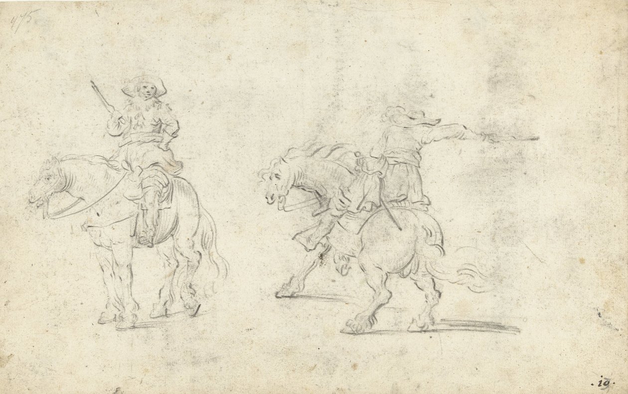 Deux soldats à cheval - Gerard ter Borch (II) (possibly)
