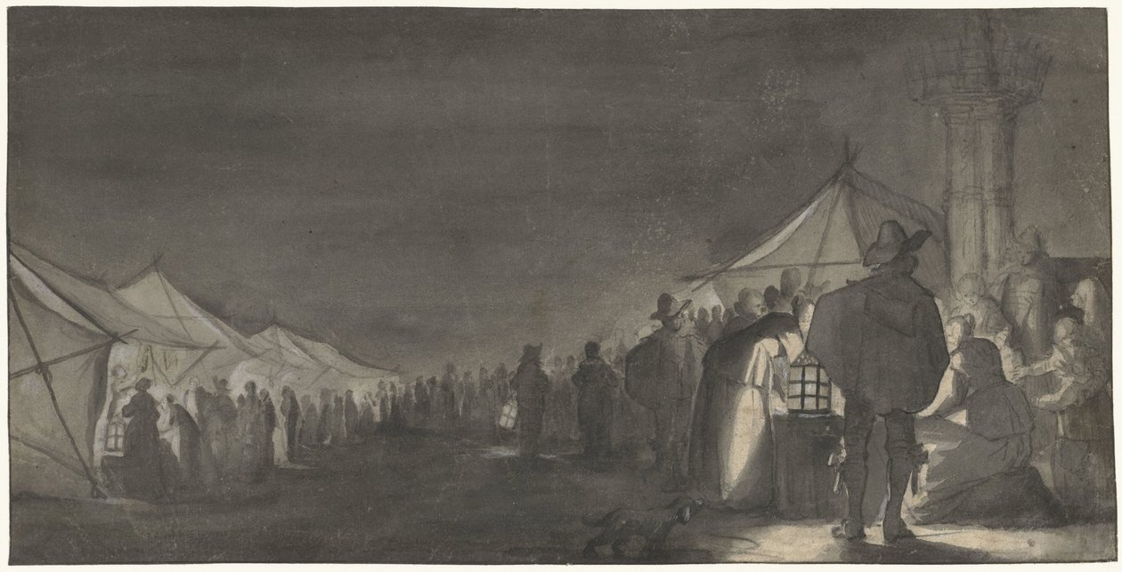 Le Marché au lait à Zwolle, le soir - Gerard ter Borch (II)