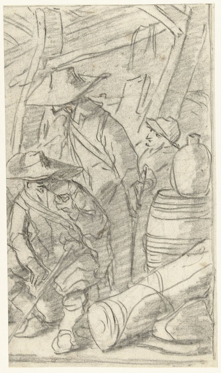 Trois hommes dans un camp militaire - Gerard ter Borch (II)