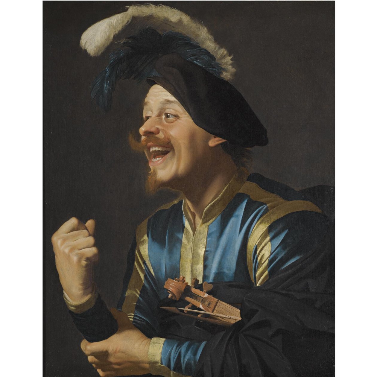 Musicien rieur avec un violon sous le bras - Gerard van Honthorst