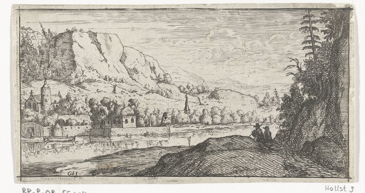 Rivière dans un paysage montagneux - Gerard van Honthorst