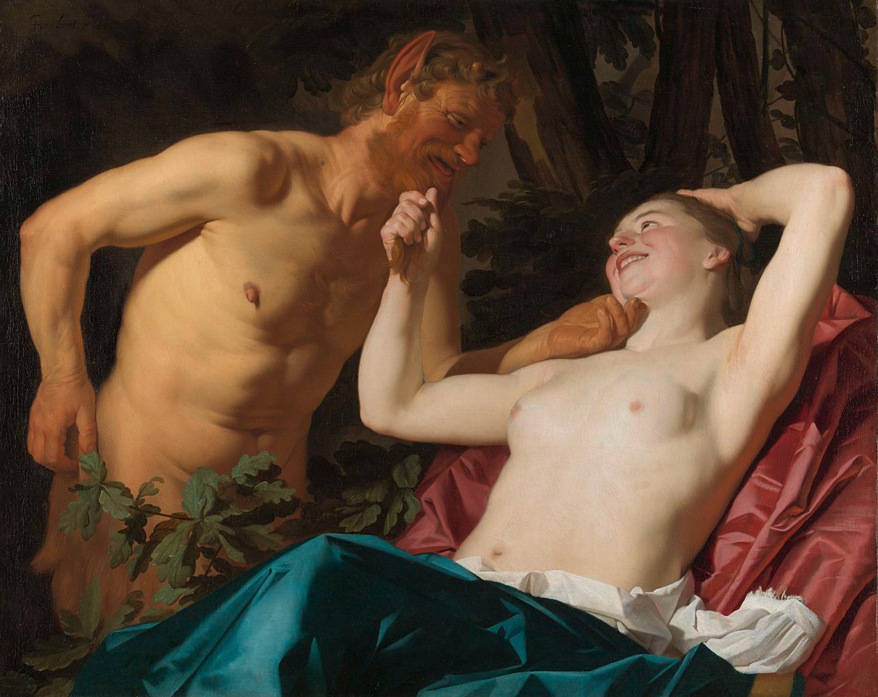 Satyre et nymphe - Gerard van Honthorst