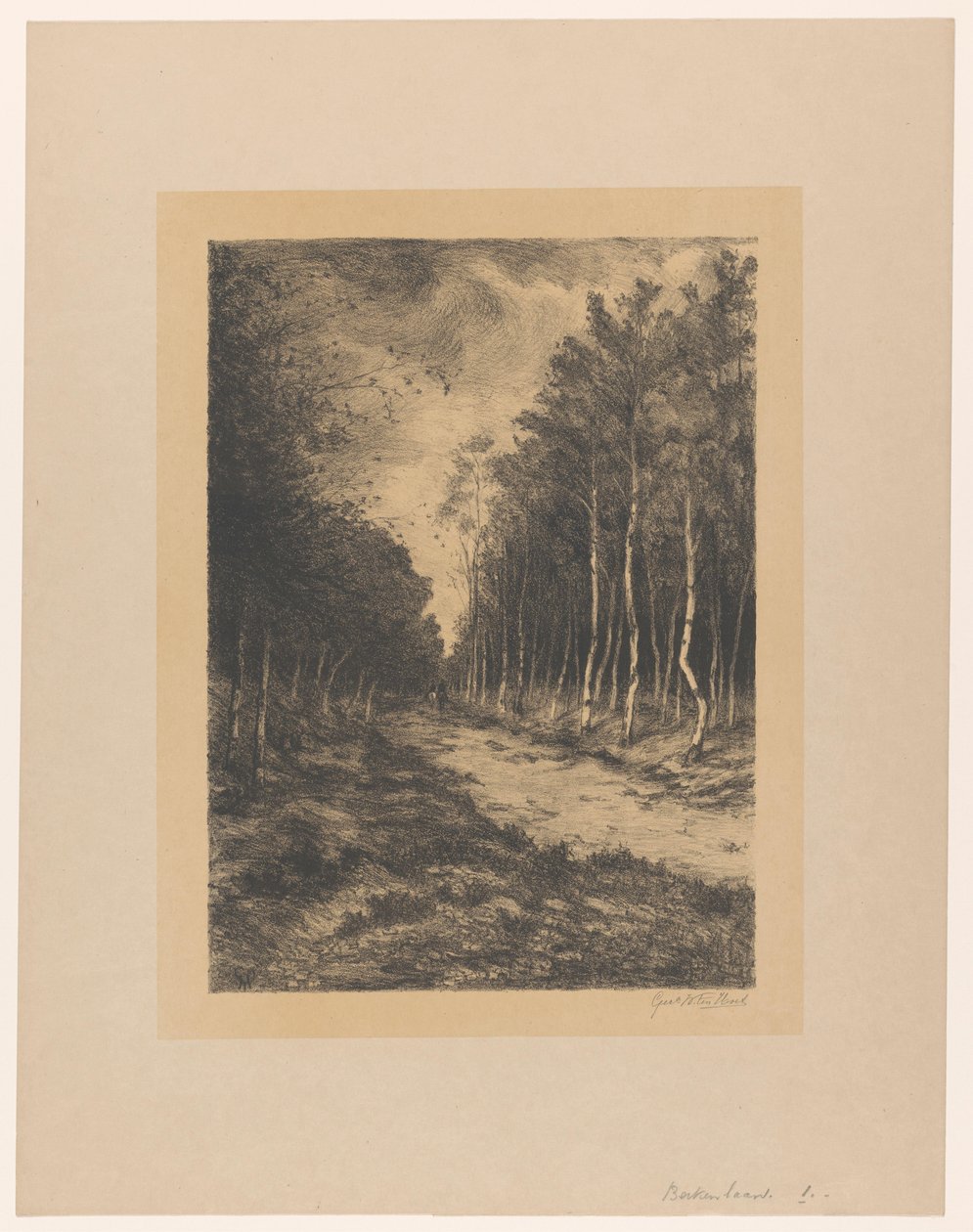 Sentier forestier avec deux cavaliers - Gerarda Wilhelmina ten Hoet (signed by artist)