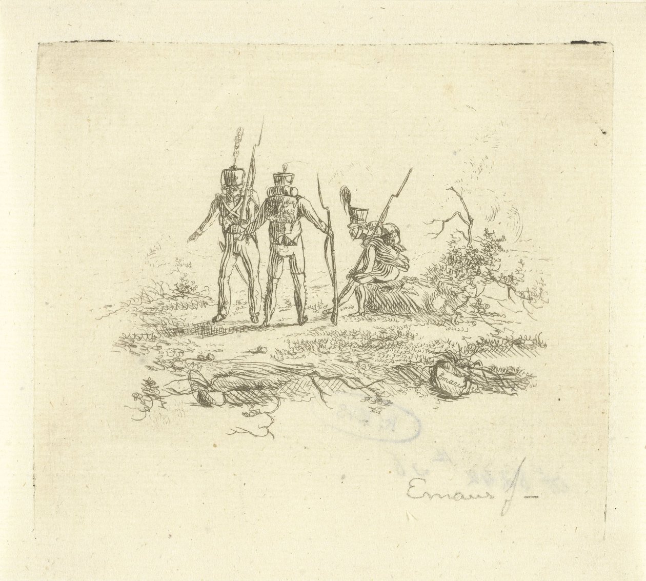Trois fantassins - Gerardus Emaus de Micault