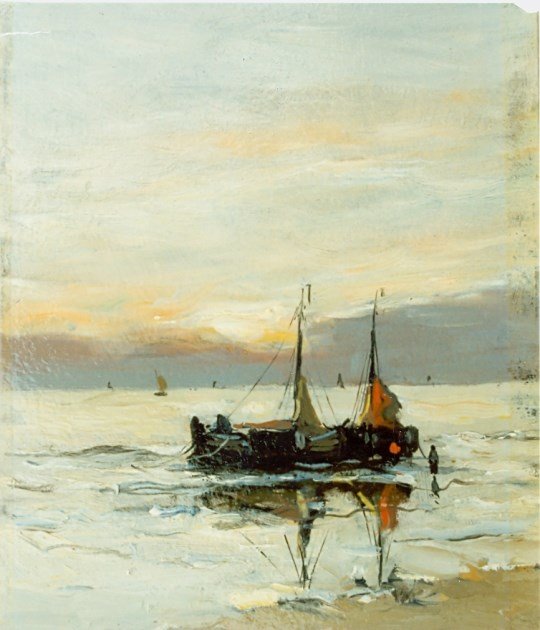 Bomschuiten sur la plage - Gerhard Morgenstjerne Munthe