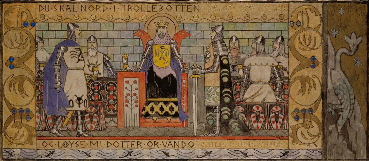 Åsmund dans la salle du roi - Gerhard Munthe