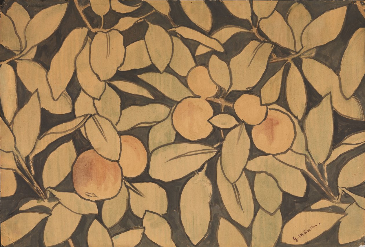Des pommes sur fond noir - Gerhard Munthe