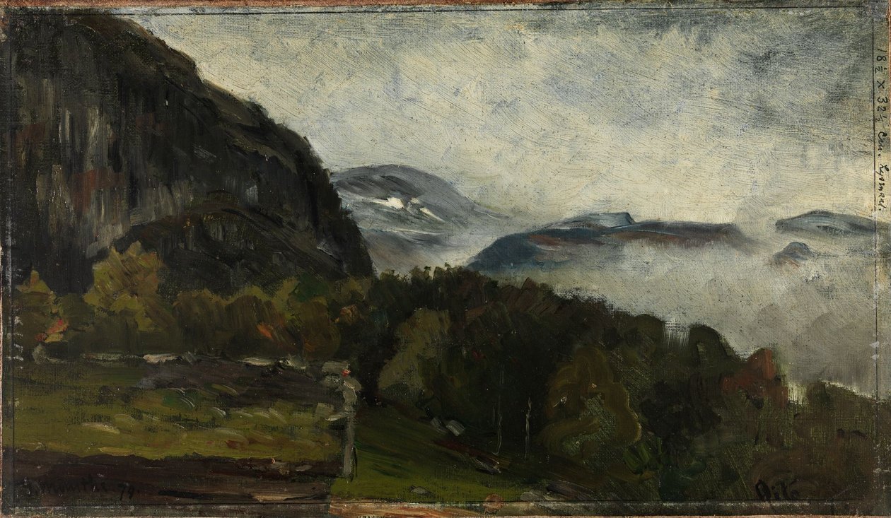 Paysage à Øylo dans la brume - Gerhard Munthe